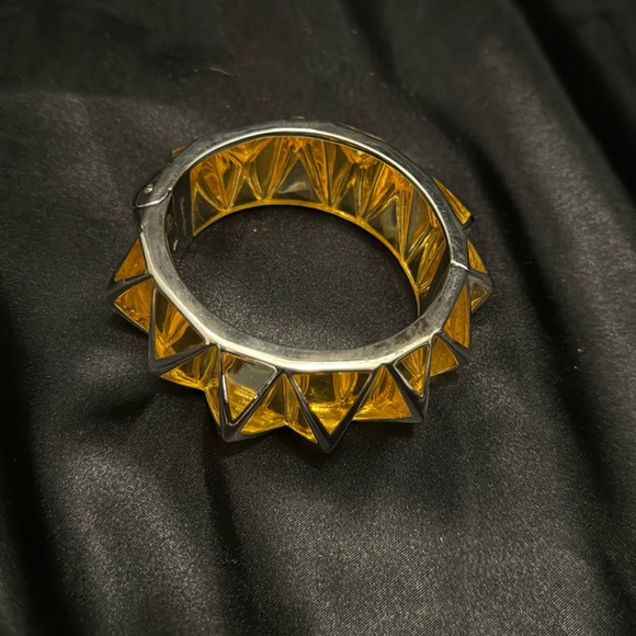 Authentic Angélique de Paris 925 Silver and Resin Statement Bracelet - Picture 3 of 8